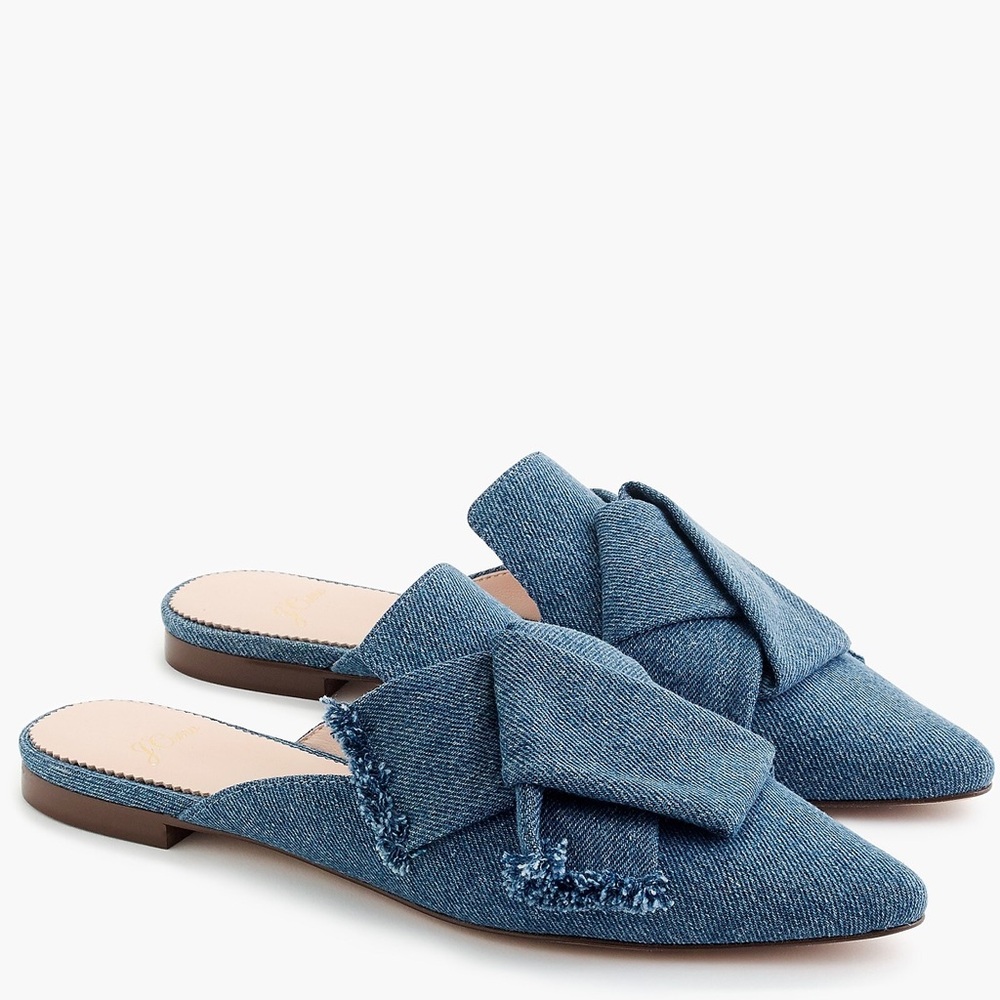 J.Crew Pointy Toe Denim Slides - image 1